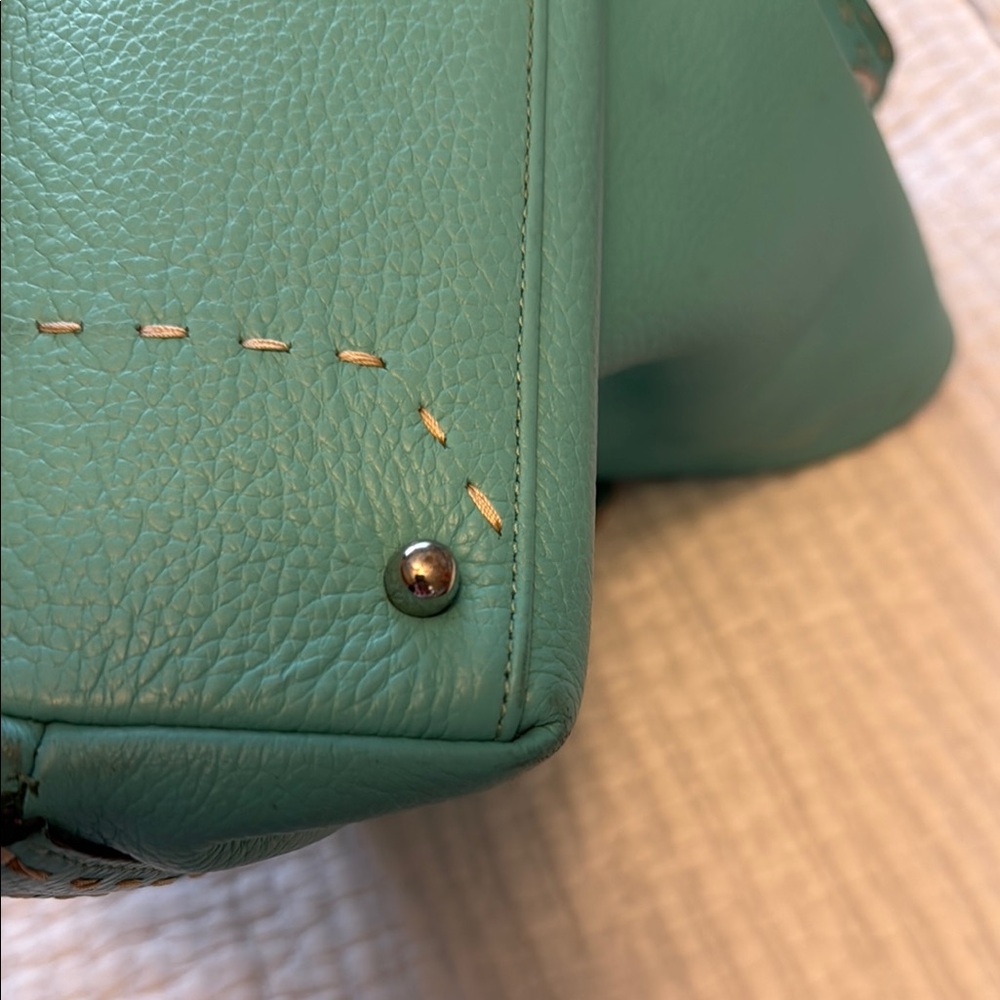 BCBGMaxAzria Turquoise Shoulder Bag with Silver Harware - Picture 7 of 14